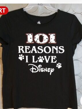 Disney parks short sleeve T-shirt 101 reasons I love Disney black white size 2X